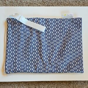 Itzy Ritzy Travel Happens Wet Bag -  Blue and White Patterned Zipper Bag